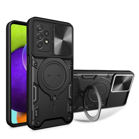 CD Texture Sliding Camshield Magnetic Holder Phone Case, For Samsung Galaxy A35 5G, For Samsung Galaxy S23 FE 5G, For Samsung Galaxy M53 5G, For Samsung Galaxy M33 5G, For Samsung Galaxy A32 4G, For Samsung Galaxy A72 4G / 5G                           ...