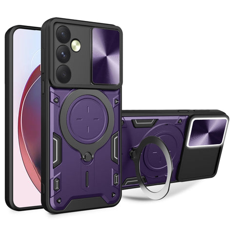 CD Texture Sliding Camshield Magnetic Holder Phone Case, For Samsung Galaxy A35 5G, For Samsung Galaxy S23 FE 5G, For Samsung Galaxy M53 5G, For Samsung Galaxy M33 5G, For Samsung Galaxy A32 4G, For Samsung Galaxy A72 4G / 5G                           ...