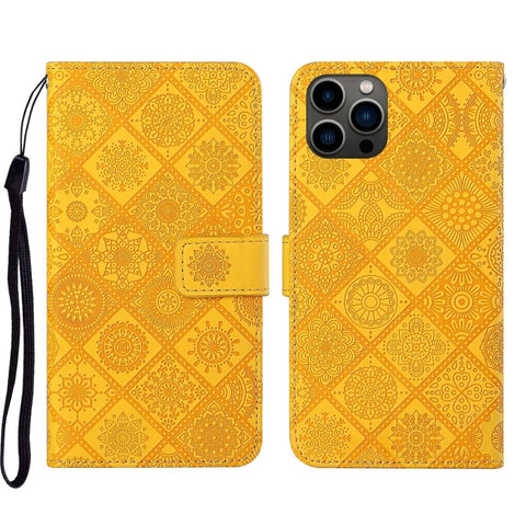 Ethnic Style Embossed Pattern Leather Phone Case, For iPhone 17e / 16e, For iPhone 16 Pro Max, For iPhone 16 Pro, For iPhone 16 Plus, For iPhone 16, For iPhone 15 Pro Max