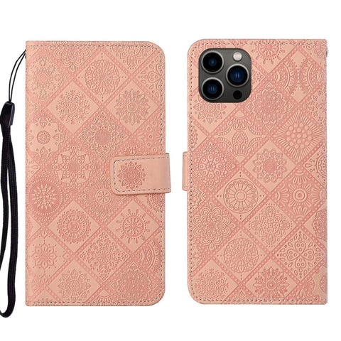 Ethnic Style Embossed Pattern Leather Phone Case, For iPhone 15 Pro, For iPhone 15 Plus, For iPhone 15