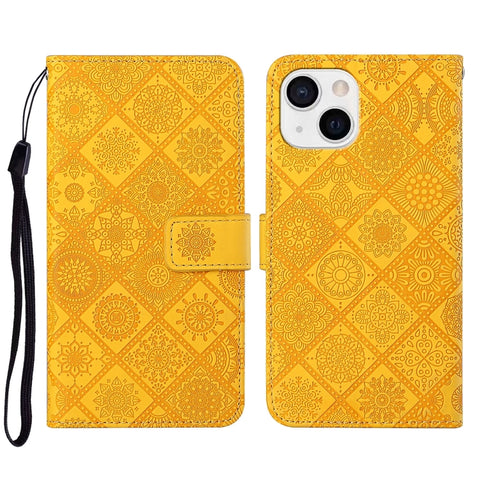 Ethnic Style Embossed Pattern Leather Phone Case, For iPhone 15 Pro, For iPhone 15 Plus, For iPhone 15