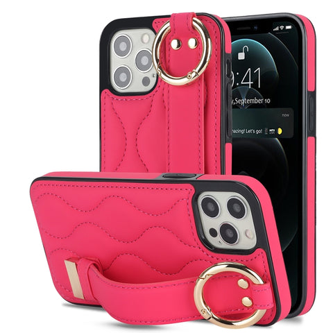 Non-slip Full Coverage Ring PU Phone Case with Wristband, For iPhone 12 Pro / 12, For iPhone 12 Pro Max, For iPhone 12 mini, For iPhone 11 Pro Max, For iPhone 11, For iPhone 11 Pro