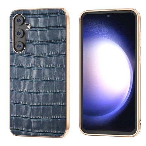 Crocodile Texture Genuine Leather Electroplating Phone Case, For Samsung Galaxy S23 FE 5G, For Samsung Galaxy Z Fold5, For Samsung Galaxy Z Flip5