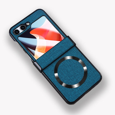 MagSafe Back Screen Film Integrated Cloth Texture Phone Case, For Samsung Galaxy Z Flip6 / Flip7 FE, For Samsung Galaxy Z Flip5