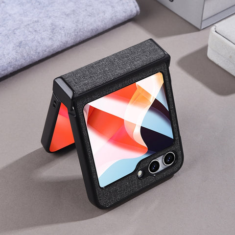 MagSafe Back Screen Film Integrated Cloth Texture Phone Case, For Samsung Galaxy Z Flip6 / Flip7 FE, For Samsung Galaxy Z Flip5