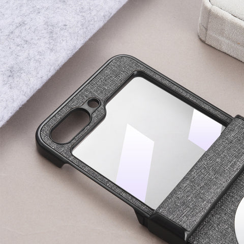 MagSafe Back Screen Film Integrated Cloth Texture Phone Case, For Samsung Galaxy Z Flip6 / Flip7 FE, For Samsung Galaxy Z Flip5