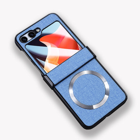 MagSafe Back Screen Film Integrated Cloth Texture Phone Case, For Samsung Galaxy Z Flip6 / Flip7 FE, For Samsung Galaxy Z Flip5