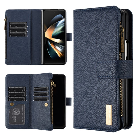 Litchi Texture Zipper Wallet Leather Phone Case, For Galaxy Z Fold8 Ultra 5G, For Samsung Galaxy Z Fold5, For Samsung Galaxy Z Fold4, For Samsung Galaxy Z Fold3