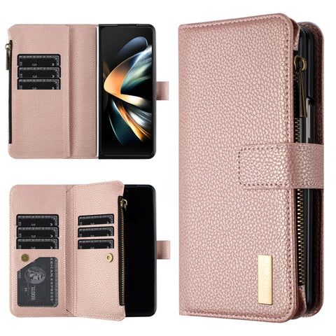 Litchi Texture Zipper Wallet Leather Phone Case, For Galaxy Z Fold8 Ultra 5G, For Samsung Galaxy Z Fold5, For Samsung Galaxy Z Fold4, For Samsung Galaxy Z Fold3