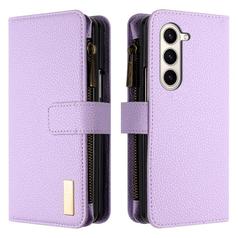 Litchi Texture Zipper Wallet Leather Phone Case, For Galaxy Z Fold8 Ultra 5G, For Samsung Galaxy Z Fold5, For Samsung Galaxy Z Fold4, For Samsung Galaxy Z Fold3