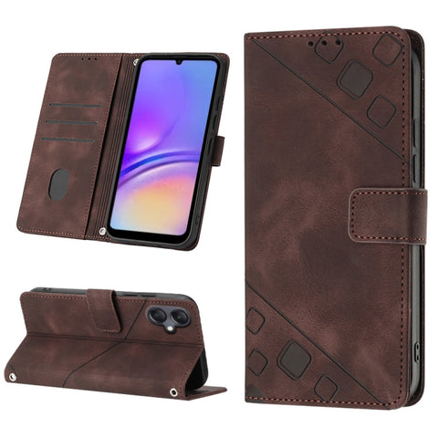 Skin-feel Embossed Leather Phone Case, For Samsung Galaxy S24 5G, For Samsung Galaxy A15, For Samsung Galaxy A05, For Samsung Galaxy A05s, For Samsung Galaxy A25 5G / A24, For Samsung Galaxy S23 FE 5G, For Samsung Galaxy M62