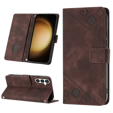 Skin-feel Embossed Leather Phone Case, For Samsung Galaxy S24 5G, For Samsung Galaxy A15, For Samsung Galaxy A05, For Samsung Galaxy A05s, For Samsung Galaxy A25 5G / A24, For Samsung Galaxy S23 FE 5G, For Samsung Galaxy M62