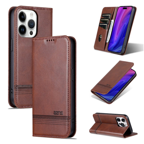 AZNS Magnetic Calf Texture Flip Leather Phone Case, For iPhone 18 Pro, For iPhone 18 Pro Max, For iPhone 17e / 16e, For iPhone 17 Pro Max, For iPhone 17 Pro, For iPhone 17, For iPhone Air, For iPhone 16 Pro Max