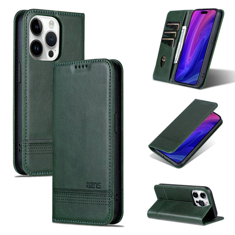 AZNS Magnetic Calf Texture Flip Leather Phone Case, For iPhone 18 Pro, For iPhone 18 Pro Max, For iPhone 17e / 16e, For iPhone 17 Pro Max, For iPhone 17 Pro, For iPhone 17, For iPhone Air, For iPhone 16 Pro Max