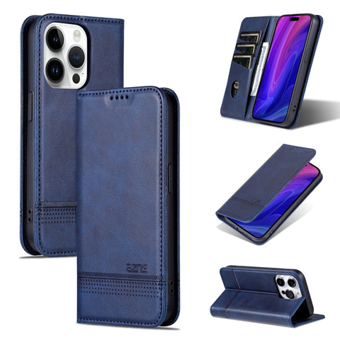 AZNS Magnetic Calf Texture Flip Leather Phone Case, For iPhone 18 Pro, For iPhone 18 Pro Max, For iPhone 17e / 16e, For iPhone 17 Pro Max, For iPhone 17 Pro, For iPhone 17, For iPhone Air, For iPhone 16 Pro Max