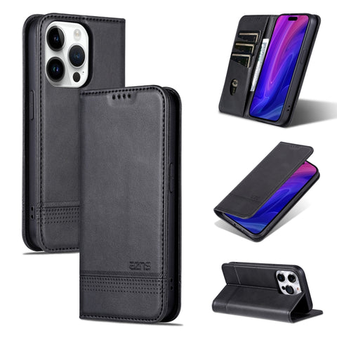 AZNS Magnetic Calf Texture Flip Leather Phone Case, For iPhone 18 Pro, For iPhone 18 Pro Max, For iPhone 17e / 16e, For iPhone 17 Pro Max, For iPhone 17 Pro, For iPhone 17, For iPhone Air, For iPhone 16 Pro Max