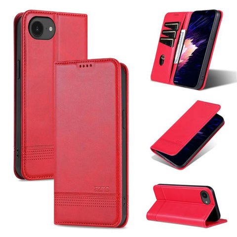 AZNS Magnetic Calf Texture Flip Leather Phone Case, For iPhone 18 Pro, For iPhone 18 Pro Max, For iPhone 17e / 16e, For iPhone 17 Pro Max, For iPhone 17 Pro, For iPhone 17, For iPhone Air, For iPhone 16 Pro Max