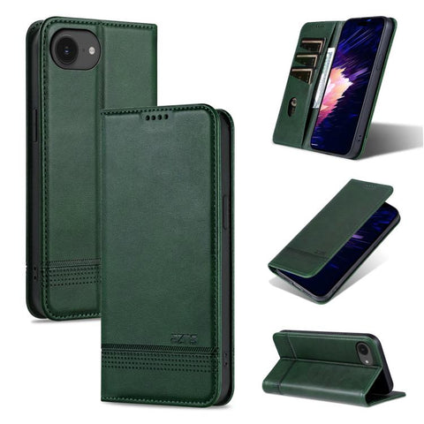 AZNS Magnetic Calf Texture Flip Leather Phone Case, For iPhone 18 Pro, For iPhone 18 Pro Max, For iPhone 17e / 16e, For iPhone 17 Pro Max, For iPhone 17 Pro, For iPhone 17, For iPhone Air, For iPhone 16 Pro Max