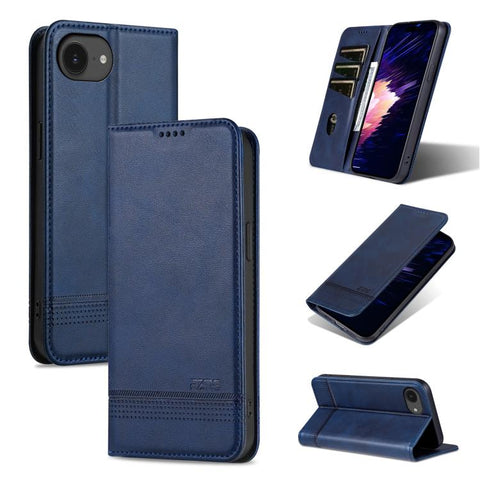 AZNS Magnetic Calf Texture Flip Leather Phone Case, For iPhone 18 Pro, For iPhone 18 Pro Max, For iPhone 17e / 16e, For iPhone 17 Pro Max, For iPhone 17 Pro, For iPhone 17, For iPhone Air, For iPhone 16 Pro Max