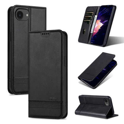 AZNS Magnetic Calf Texture Flip Leather Phone Case, For iPhone 18 Pro, For iPhone 18 Pro Max, For iPhone 17e / 16e, For iPhone 17 Pro Max, For iPhone 17 Pro, For iPhone 17, For iPhone Air, For iPhone 16 Pro Max