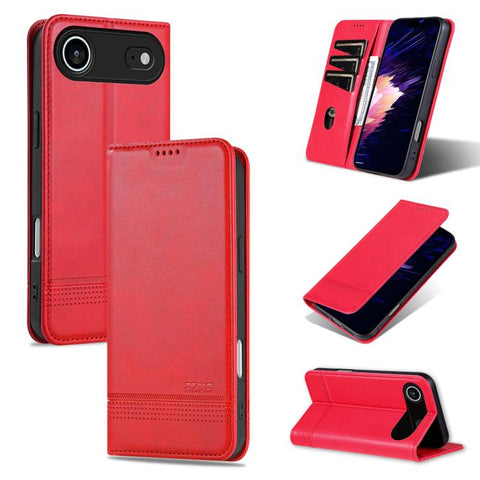 AZNS Magnetic Calf Texture Flip Leather Phone Case, For iPhone 18 Pro, For iPhone 18 Pro Max, For iPhone 17e / 16e, For iPhone 17 Pro Max, For iPhone 17 Pro, For iPhone 17, For iPhone Air, For iPhone 16 Pro Max