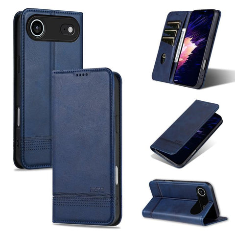 AZNS Magnetic Calf Texture Flip Leather Phone Case, For iPhone 18 Pro, For iPhone 18 Pro Max, For iPhone 17e / 16e, For iPhone 17 Pro Max, For iPhone 17 Pro, For iPhone 17, For iPhone Air, For iPhone 16 Pro Max