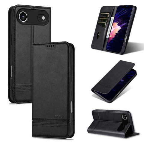 AZNS Magnetic Calf Texture Flip Leather Phone Case, For iPhone 18 Pro, For iPhone 18 Pro Max, For iPhone 17e / 16e, For iPhone 17 Pro Max, For iPhone 17 Pro, For iPhone 17, For iPhone Air, For iPhone 16 Pro Max