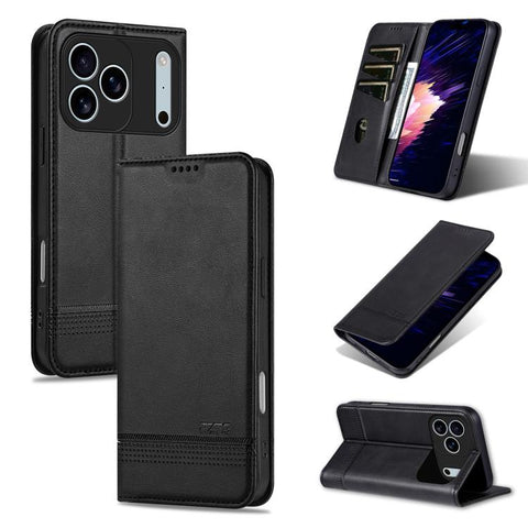 AZNS Magnetic Calf Texture Flip Leather Phone Case, For iPhone 18 Pro, For iPhone 18 Pro Max, For iPhone 17e / 16e, For iPhone 17 Pro Max, For iPhone 17 Pro, For iPhone 17, For iPhone Air, For iPhone 16 Pro Max