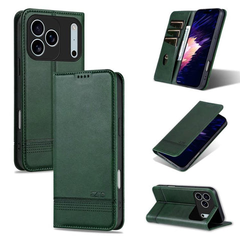 AZNS Magnetic Calf Texture Flip Leather Phone Case, For iPhone 18 Pro, For iPhone 18 Pro Max, For iPhone 17e / 16e, For iPhone 17 Pro Max, For iPhone 17 Pro, For iPhone 17, For iPhone Air, For iPhone 16 Pro Max