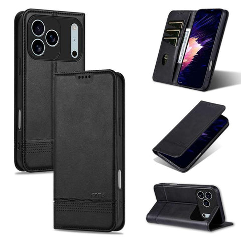 AZNS Magnetic Calf Texture Flip Leather Phone Case, For iPhone 18 Pro, For iPhone 18 Pro Max, For iPhone 17e / 16e, For iPhone 17 Pro Max, For iPhone 17 Pro, For iPhone 17, For iPhone Air, For iPhone 16 Pro Max