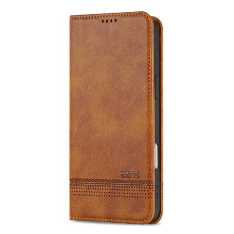 AZNS Magnetic Calf Texture Flip Leather Phone Case, For iPhone 18 Pro, For iPhone 18 Pro Max, For iPhone 17e / 16e, For iPhone 17 Pro Max, For iPhone 17 Pro, For iPhone 17, For iPhone Air, For iPhone 16 Pro Max