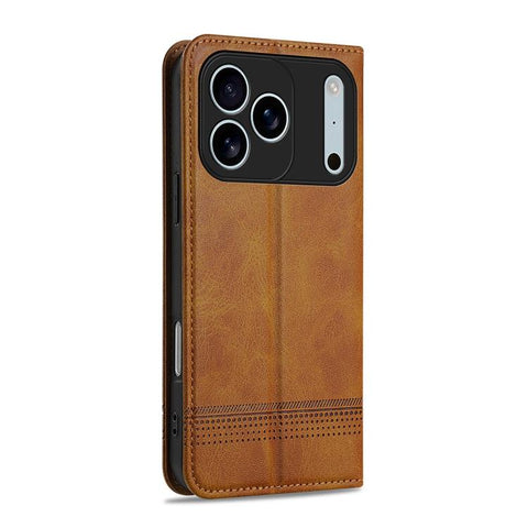 AZNS Magnetic Calf Texture Flip Leather Phone Case, For iPhone 18 Pro, For iPhone 18 Pro Max, For iPhone 17e / 16e, For iPhone 17 Pro Max, For iPhone 17 Pro, For iPhone 17, For iPhone Air, For iPhone 16 Pro Max