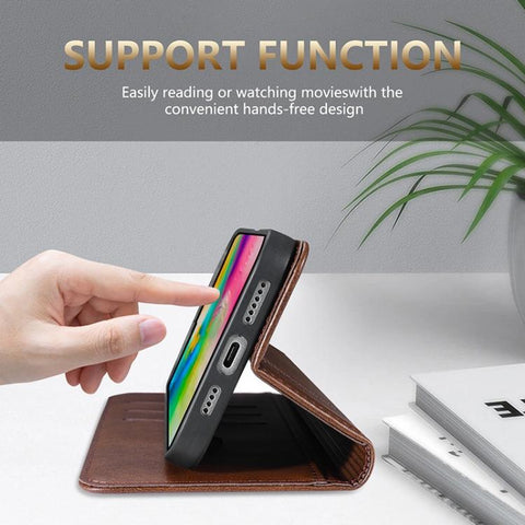 AZNS Magnetic Calf Texture Flip Leather Phone Case, For iPhone 18 Pro, For iPhone 18 Pro Max, For iPhone 17e / 16e, For iPhone 17 Pro Max, For iPhone 17 Pro, For iPhone 17, For iPhone Air, For iPhone 16 Pro Max
