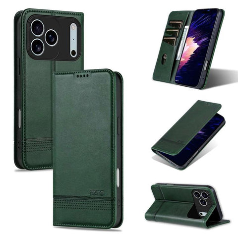 AZNS Magnetic Calf Texture Flip Leather Phone Case, For iPhone 18 Pro, For iPhone 18 Pro Max, For iPhone 17e / 16e, For iPhone 17 Pro Max, For iPhone 17 Pro, For iPhone 17, For iPhone Air, For iPhone 16 Pro Max