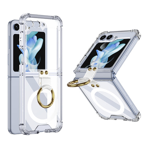 GKK MagSafe Airbag Hinge Shockproof Phone Case with Ring Holder, For Samsung Galaxy Z Flip6 / Flip7 FE, For Samsung Galaxy Z Flip5