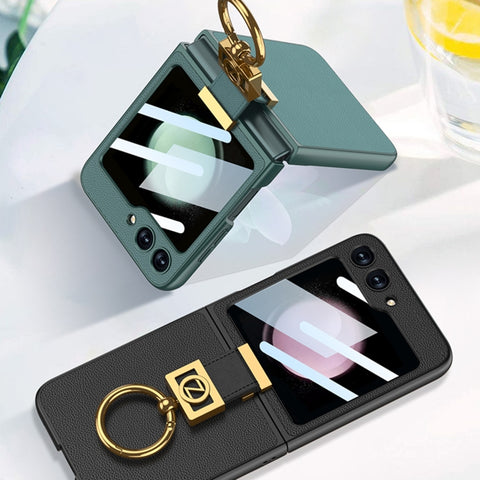 GKK Ultra-thin Z Ring Holder Leather Phone Case, For Samsung Galaxy Z Flip5