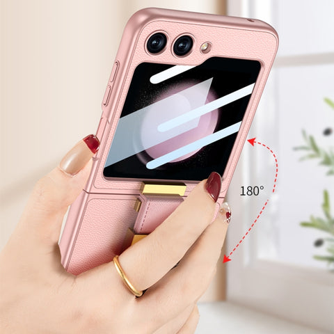 GKK Ultra-thin Z Ring Holder Leather Phone Case, For Samsung Galaxy Z Flip5