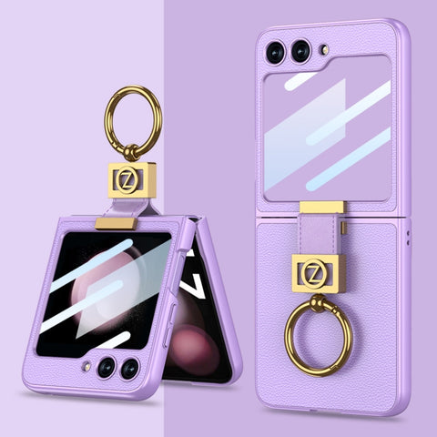 GKK Ultra-thin Z Ring Holder Leather Phone Case, For Samsung Galaxy Z Flip5