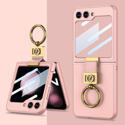 GKK Ultra-thin Z Ring Holder Leather Phone Case, For Samsung Galaxy Z Flip5