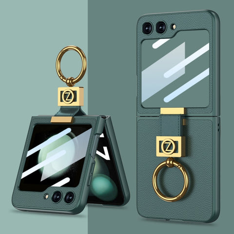GKK Ultra-thin Z Ring Holder Leather Phone Case, For Samsung Galaxy Z Flip5
