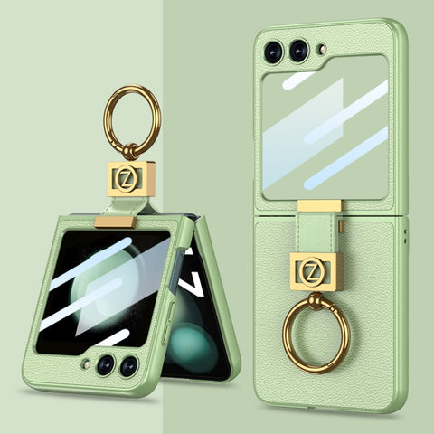 GKK Ultra-thin Z Ring Holder Leather Phone Case, For Samsung Galaxy Z Flip5