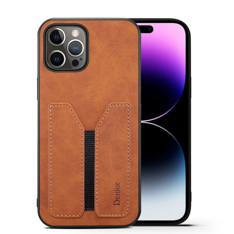 Denior DV Elastic Card Slot PU Back Cover Phone Case, For iPhone 15 Pro Max, For iPhone 15 Pro, For iPhone 15 Plus, For iPhone 15