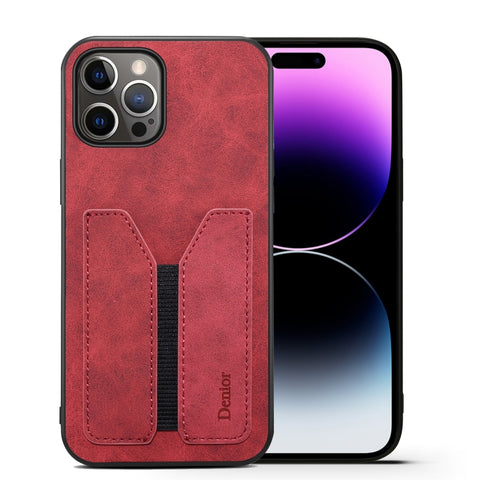 Denior DV Elastic Card Slot PU Back Cover Phone Case, For iPhone 15 Pro Max, For iPhone 15 Pro, For iPhone 15 Plus, For iPhone 15