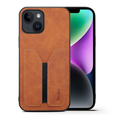 Denior DV Elastic Card Slot PU Back Cover Phone Case, For iPhone 15 Pro Max, For iPhone 15 Pro, For iPhone 15 Plus, For iPhone 15