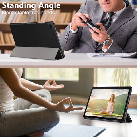 3-folding Leather Smart Tablet Case, For Samsung Galaxy Tab A9+/Tab A11+