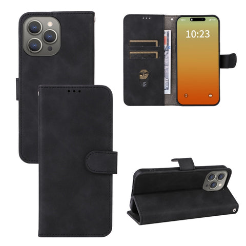 Skin Feel Magnetic Flip Leather Phone Case, For iPhone 15 Pro Max, For iPhone 15 Pro, For iPhone 15 Plus