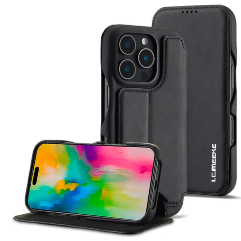 LC.IMEEKE Hon Ancient Series Flip Leather Phone Case, For iPhone 15 Pro, For iPhone 15 Plus, For iPhone 15
