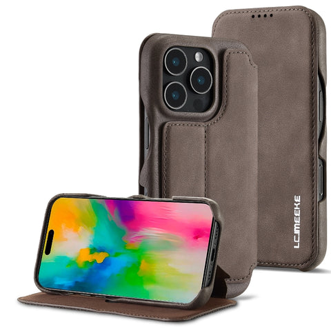 LC.IMEEKE Hon Ancient Series Flip Leather Phone Case, For iPhone 15 Pro, For iPhone 15 Plus, For iPhone 15