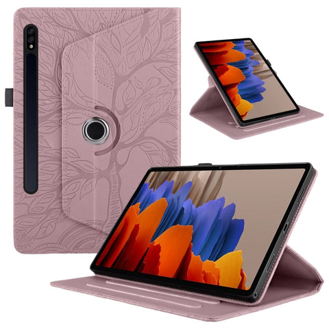 Tree Life Embossed Rotation Leather Tablet Case, For Samsung Galaxy Tab S11, For Samsung Galaxy Tab S11 Ultra, For Samsung Galaxy Tab S10 Ultra / S9 Ultra, For Samsung Galaxy Tab S10+ / S9+ / S8+, For Samsung Galaxy Tab S10 / S8 / S7                   ...