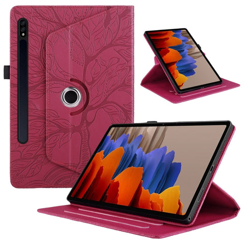Tree Life Embossed Rotation Leather Tablet Case, For Samsung Galaxy Tab S11, For Samsung Galaxy Tab S11 Ultra, For Samsung Galaxy Tab S10 Ultra / S9 Ultra, For Samsung Galaxy Tab S10+ / S9+ / S8+, For Samsung Galaxy Tab S10 / S8 / S7                   ...